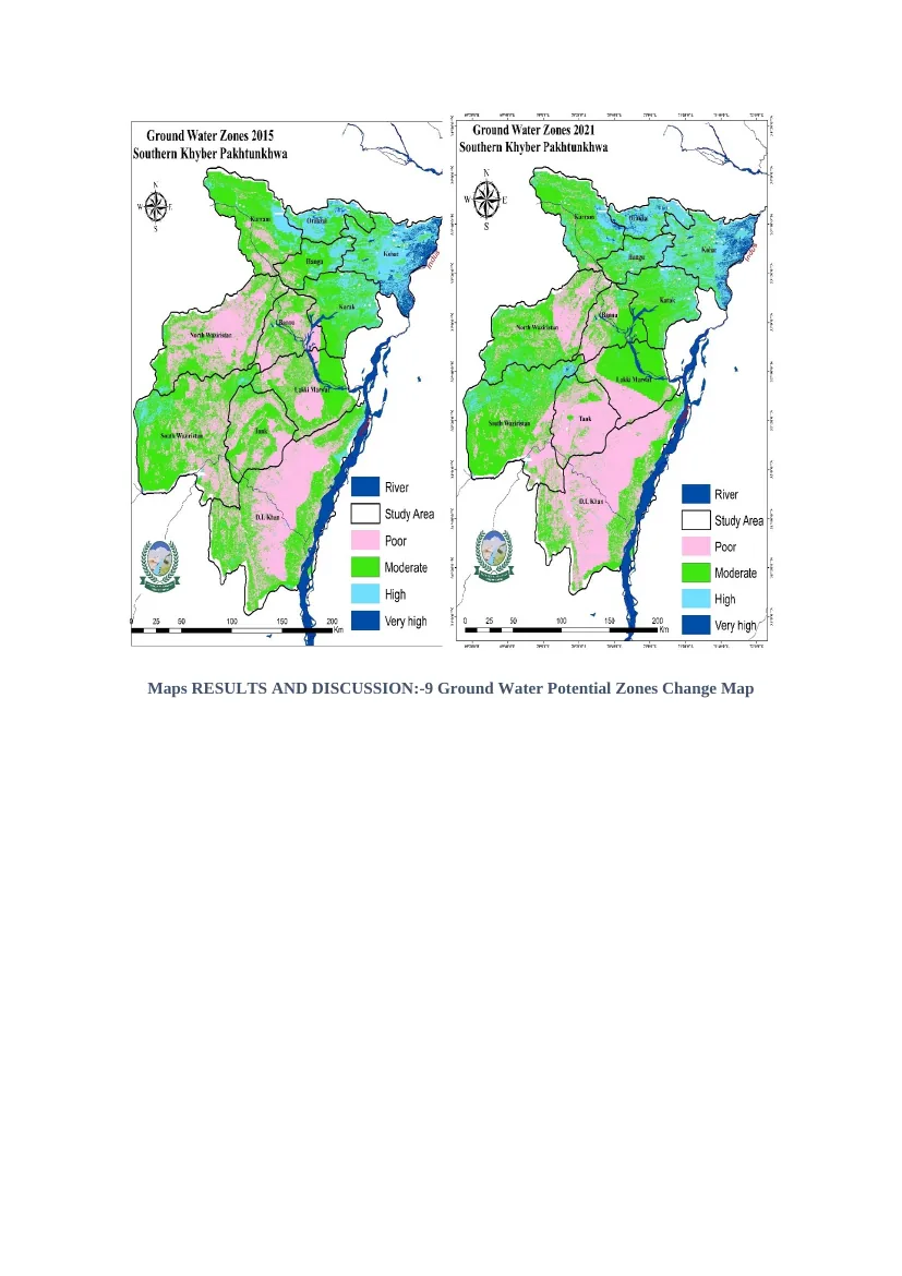 Groundwater potential zones change map