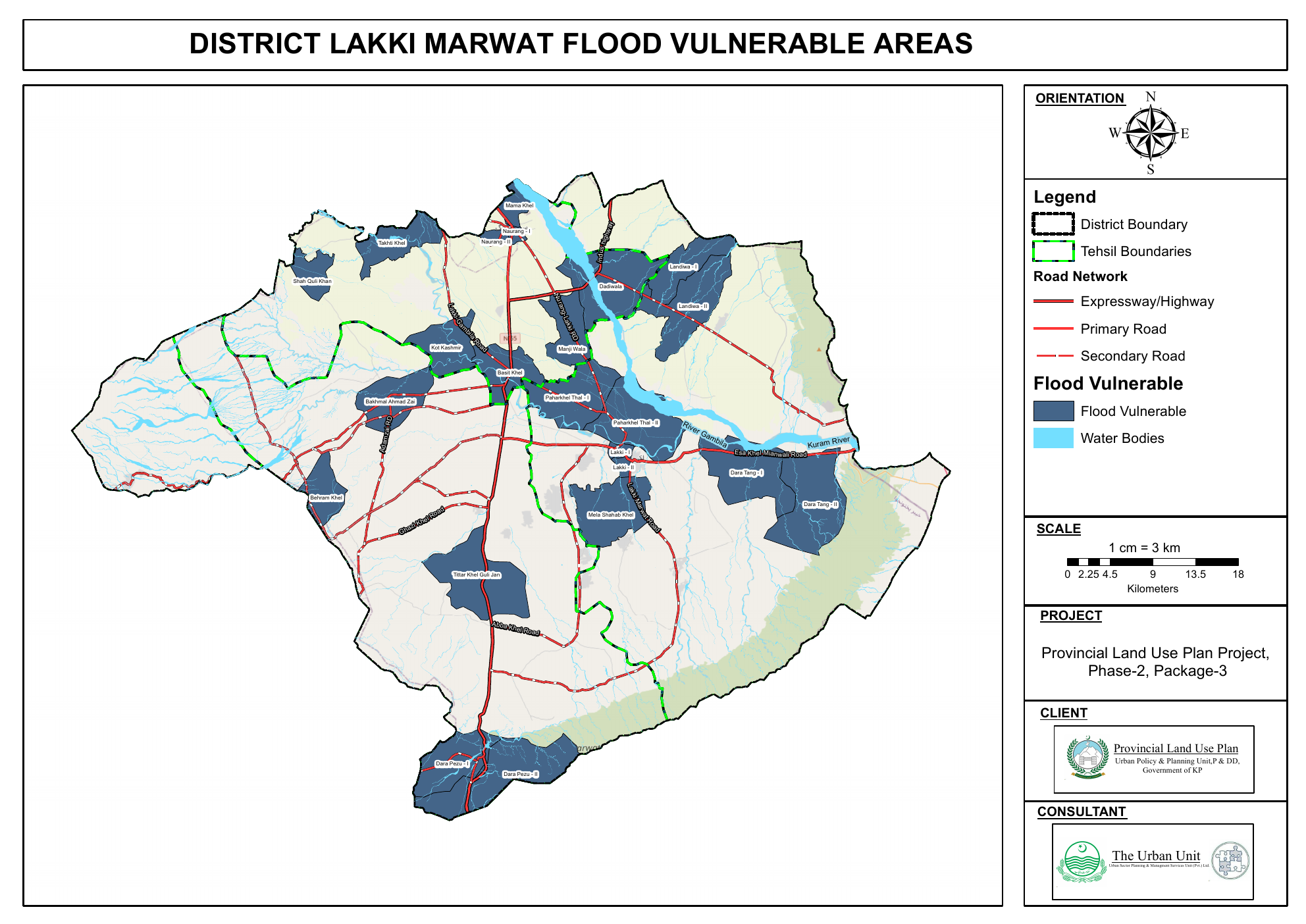 Lakki Marwat flood vulnerable areas
