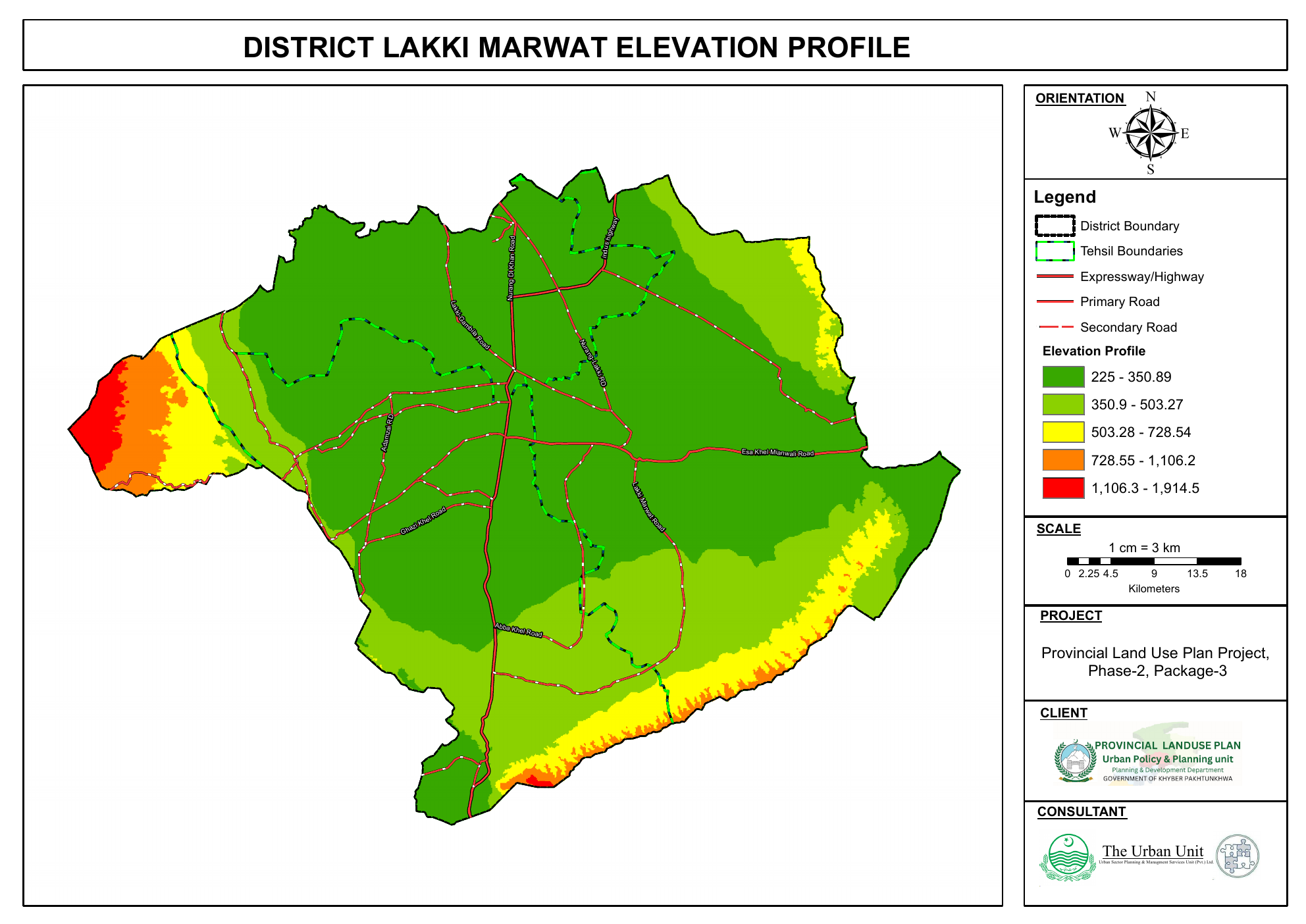Lakki Marwat elevation structure map