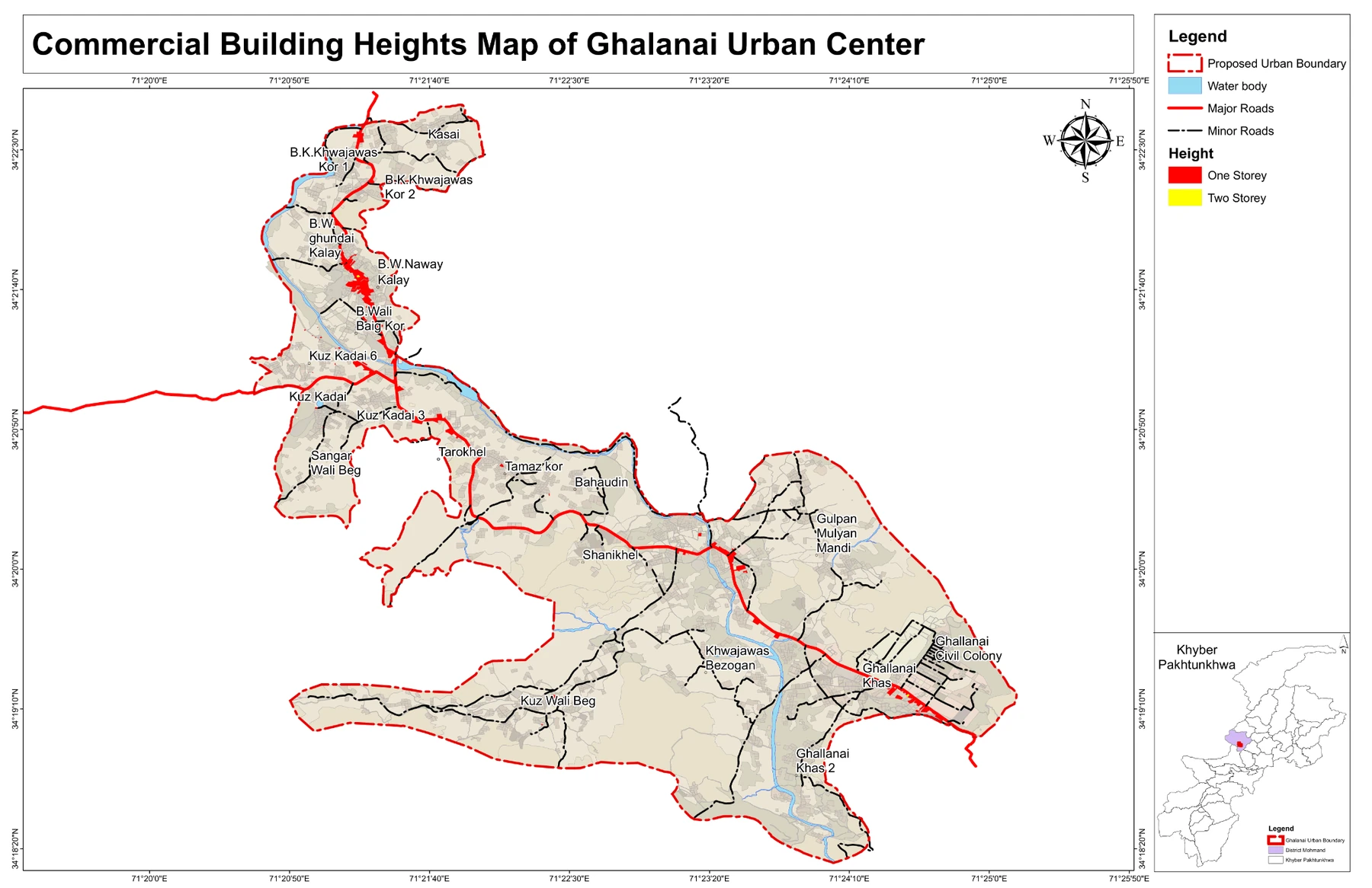 Ghalanai building height map