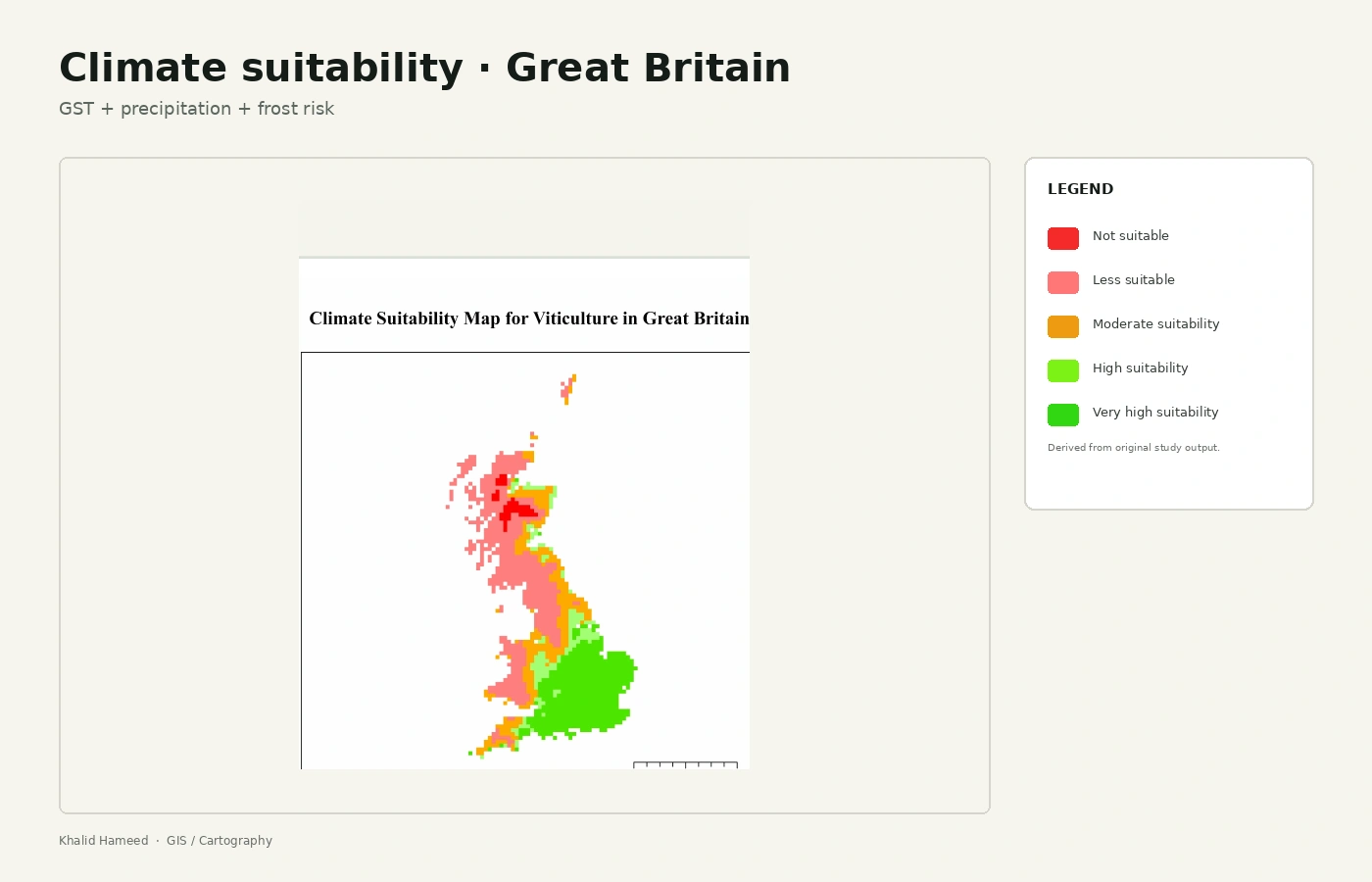 Viticulture climate suitability evidence